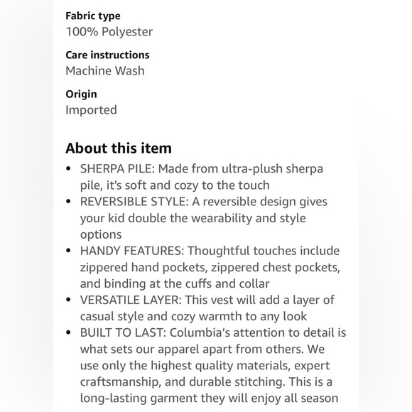 NWT Columbia little kids Hakatai Reversible vest sz 4/5 - Picture 8 of 8